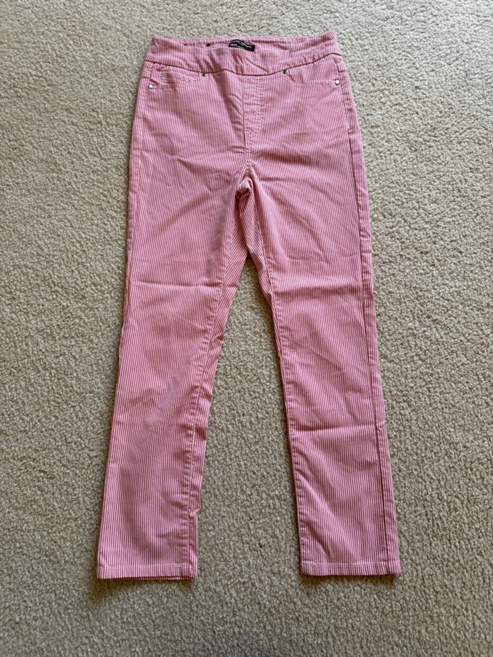 Mario Serrani pull-on 60s cigarette striped pants capris